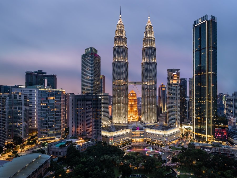 The Petronas Towers in Kuala Lumpur, Malaysia